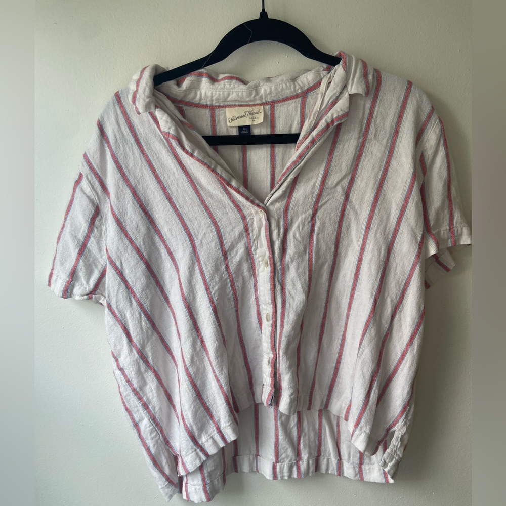 Universal Thread Cream and Red Striped Shirt
